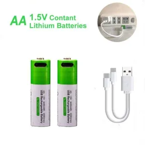 Smartools AA Lithium-ion USB Type-C Rechargeable Battery 1.5V - 2pcs